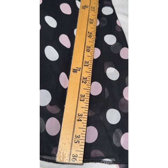 Polka Dot Sleeveless Black & Blush Dress By Robert Louis Size M - Picture 7 of 8